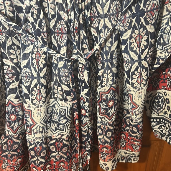 Style & Co. Pleated Floral Button Down Tunic Blouse - Picture 8 of 9